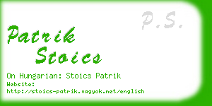 patrik stoics business card